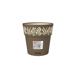 Фото горшок с автополивом stefanplast opera gaia круглый капучино/ваниль 20х19см 3,2л (88402)