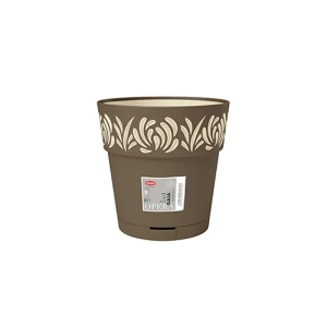 Горщик з автополивом Stefanplast Opera Gaia круглий капучино/ваніль 20х19см 3,2л (88402)