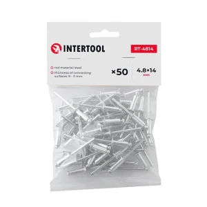 Заклепка алюмінієва Intertool 4,8х14мм 50шт (RT-4814)