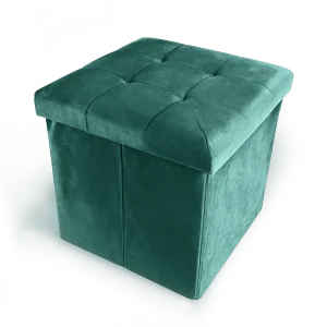 Фото пуф для хранения mvm th-05 велюр зеленый 380х380х380мм (th-05 green)