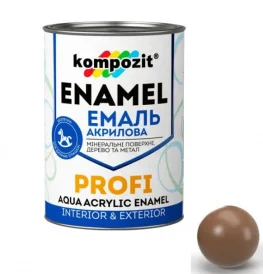 Эмаль акриловая Kompozit PROFI коричневая глянцевая 0,3л