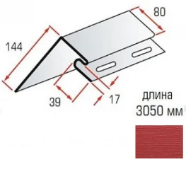 Планка околооконная Альта-Профиль KANADA Плюс Премиум красный 3,05м