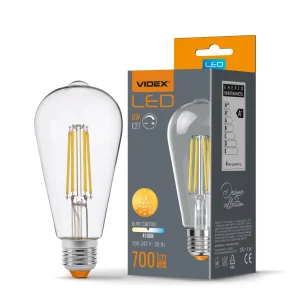 Лампа VIDEX Filament ST64FD 6W E27 4100K дімерна (VL-ST64FD-06274)