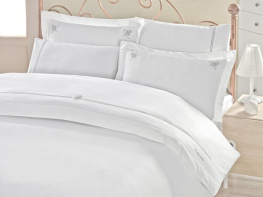 Фото комплект постельного белья cotton box сатин с вышивкой guher 200x220см (cb_010077259)