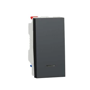 Перемикач одноклавішний Schneider Unica New NU310354S антрацит
