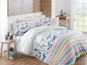 Комплект постільної білизни Majoli Greenhouse Blue 200x220см (BT_010078300)