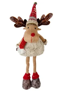 Фігурка новорічна Jumi Олень текстильний сіро-коричневий 66см (5900410874145)