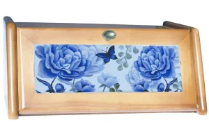 Хлібниця дерев`яна Mazhura голубі піони 18x40,5x27,5см (mz682131)