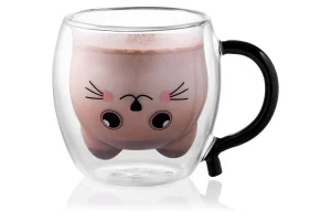 Набір чашок з ручками і подвійними стінками Ardesto Animals 250мл 2 предмети (AR2625BAR)