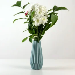 Фото ваза декоративная mvm dh-flowers-06 55х70х220мм голубая (dh-flowers-06 blue)