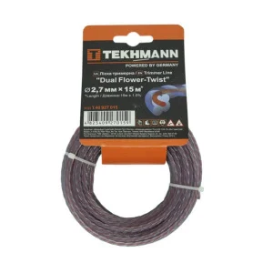 Леска для триммера Tekhmann DUAL Flower-Twist 2,7мм/15м (T.40927015)