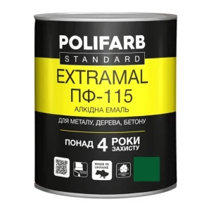 Емаль Polifarb ExtraMal ПФ-115 смарагдовий 2,8кг