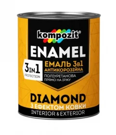 Эмаль антикоррозийная Kompozit DIAMOND 3в1 серебристая 0,65л