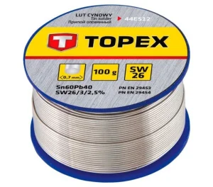Припій TOPEX 60% олова 0,7мм 100г (44E512)