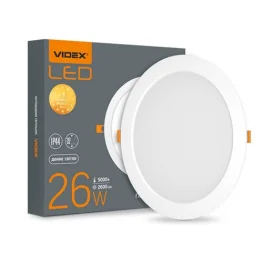 Фото светильник videx back встроенный круглый 26w 5000k (vl-dlbr-265)
