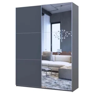Шафа купе Doros G-Caiser графіт/графіт з дзеркалом 180х60х240см (42005088)