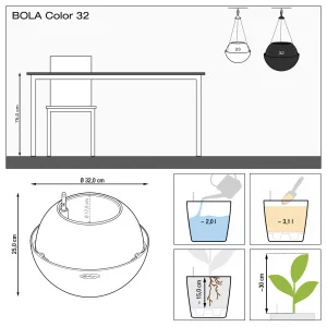 Вазон Lechuza Bola Color 32 білий 32x32x25см 3,1л (16850)