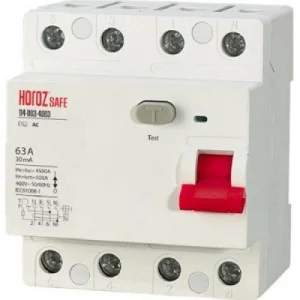 Пристрій захисного відключення Horoz Electric Safe 4Р 63А 30mA 230V (114-003-4063-010)
