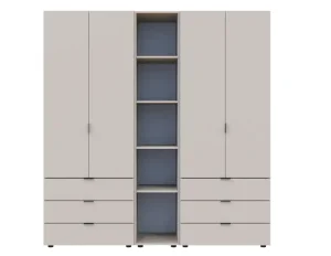 Розпашна шафа для одягу Doros Гелар кашемір з етажеркою 193,2х49,5х203,4см (80737649)