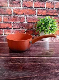 Фото ковш o.m.s. с гранитным покрытием 2л (oms 3217-18-2л-terracotta)