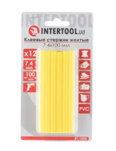 Стержні клейові Intertool жовті 7,4х100мм 12шт (RT-1050)