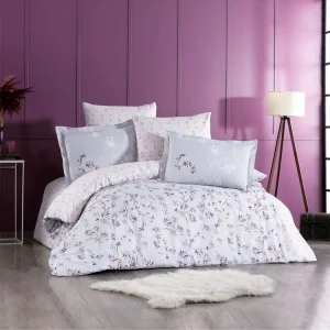 Комплект постільної білизни Hobby Poplin Jardin фіолетовий 200x220см євро (3430_2,0)