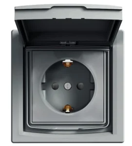 Розетка Schneider Asfora EPH3100362 ІР44  сталь