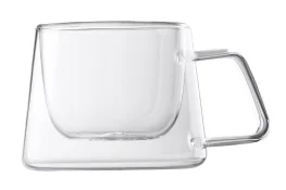 Фото набор чашек с ручками и двойными стенками ardesto 200мл 2 предмета (ar2620bhr)