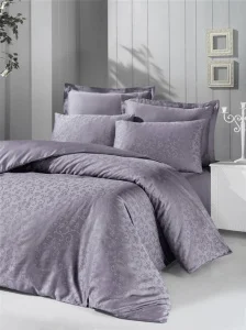 Комплект постільної білизни VICTORIA Deluxe Jacquard Sateen RIMMA сірий 200x220см євро (48801_2,0)