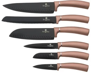 Набір кухонних ножів Berlinger Haus Rose Gold 6 предметів (2558-BH)