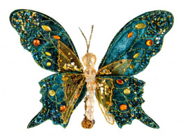 Фото елочное украшение lefard бабочка 7x9см (66-180)