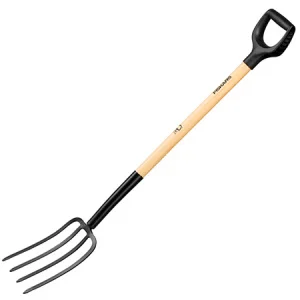 Вилы садовые с деревянной ручкой Fiskars Solid (1070676)