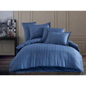 Комплект постільної білизни Hobby Exclusive Sateen Diamond Ekose синій 200x220см євро (45931_2.0)