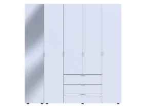 Шафа для одягу Doros Гелар білий з дзеркалом 194х49,5х203,4см (42002160)