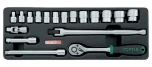 Набір інструментів комбінований TOPTUL 3/8" (GCAT1808)