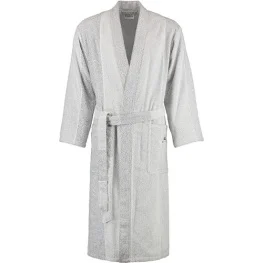 Фото халат cawo kimono sauna хлопок серый/белый р.xl (500518576xl)