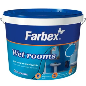 Фарба для вологих приміщень Farbex Wet Rooms біла 14кг
