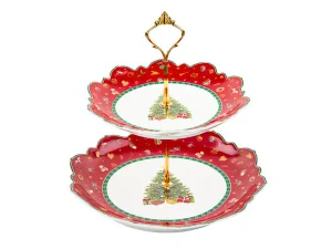 Двоярусне блюдо Lefard Christmas Delight 21,5см і 26,5см (985-211)