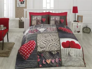 Комплект постільної білизни Cotton Box Floral Nina Kirmizi 200x220см (CB_010077325)