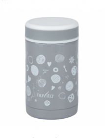 Фото термос для еды металлический nuvita 0.5л серый (nv1472)