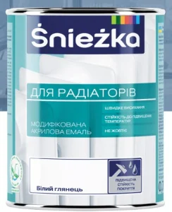 Эмаль акриловая для радиаторов Sniezka глянцевая белая 2,5л.