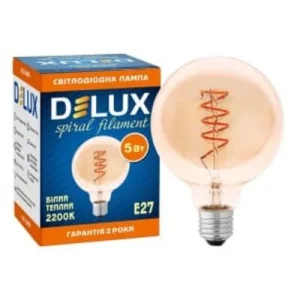 Світлодіодна лампа Delux Globe G95 5Вт E27 2200К amber spiral filament (90018166)