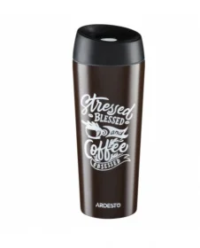 Фото термочашка ardesto coffee time cup 0,45л коричневая (ar2645dbb)