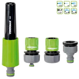 Насадка-зрошувач та комплект з'єднувачів Verdemax 1/2" - 3/4" 3шт (8015358095204)