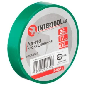 Стрічка ізоляційна Intertool зелена 17ммX25м (IT-0061)