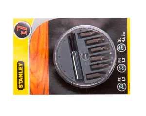 Набір біт викруткових STANLEY PH1 PH2 SL4,5 SL7,2 PZ1 PZ2 60мм 7шт (STA60500-XJ)