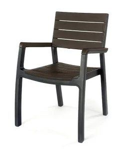 Стілець пластиковий Keter Harmony armchair сіро-коричневий (17201284br)