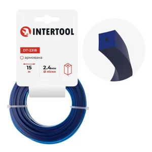 Леска для триммера Intertool квадрат армированная 2,4ммх15м (DT-2318)