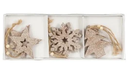 Фото набор новогодних украшений house of seasons шампань 6 предметов (8720967049332)