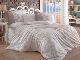 Фото комплект постельного белья hobby flannel irene бежевый 200x220см евро (40172_2,0)